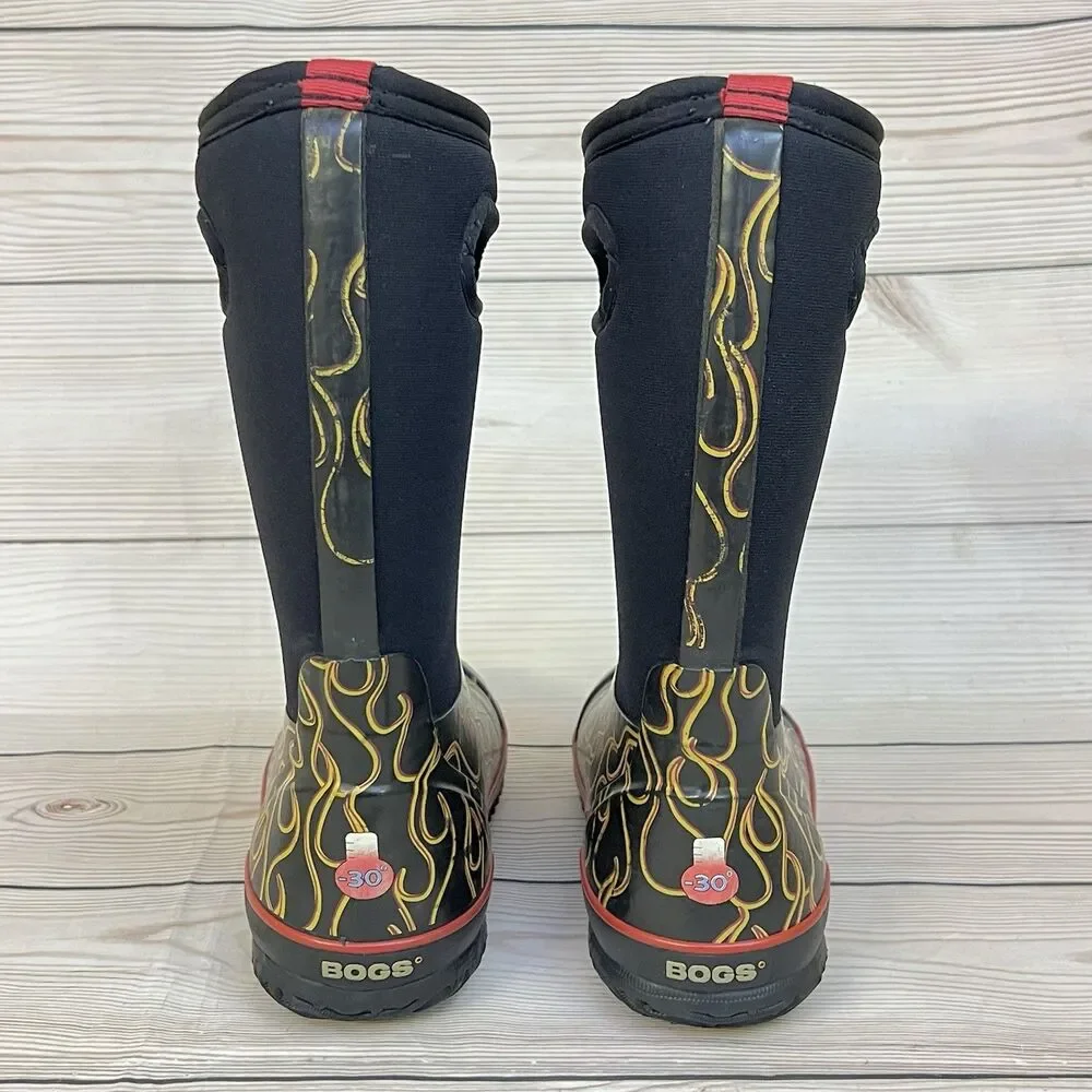 Bogs Boots Classic Flame Waterproof Kids Sz 3 Youth Boys Winter Rain Snow -30° F